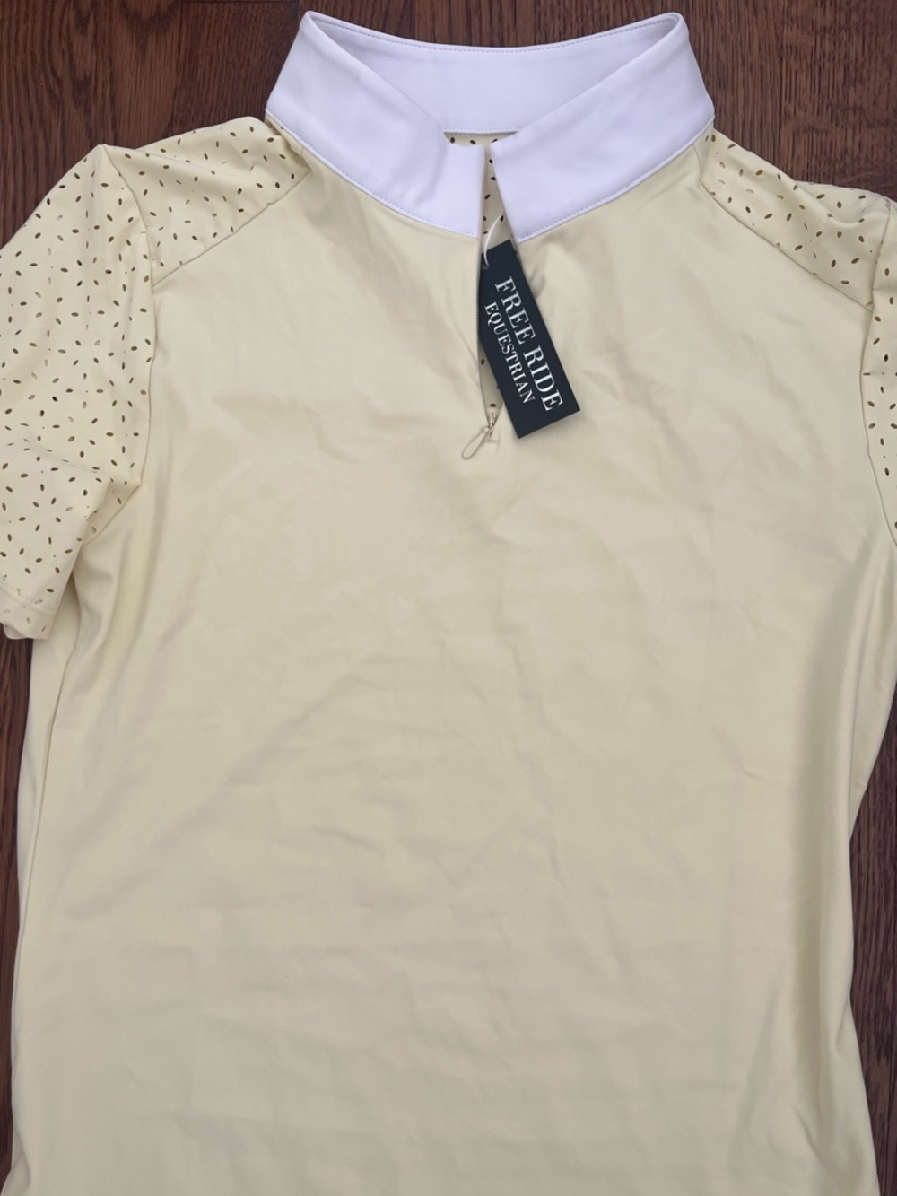 Free Ride Equestrian light yellow short sleeve polo